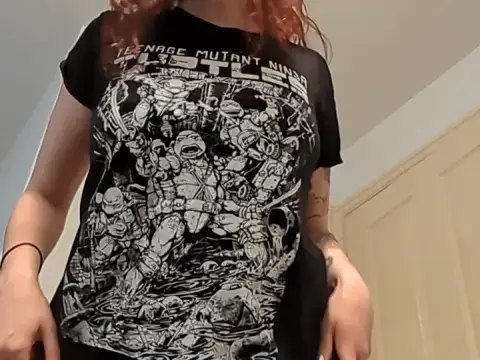 Nerdy shirt and no underwear
