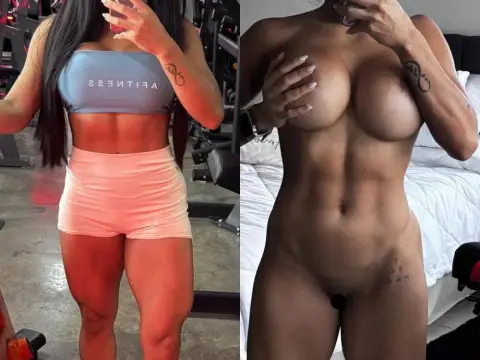 Dressed at the gym… naked at home